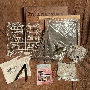 Whoaon Felt Letter Board. Rustic wood frame. Easel included, letters and bags.